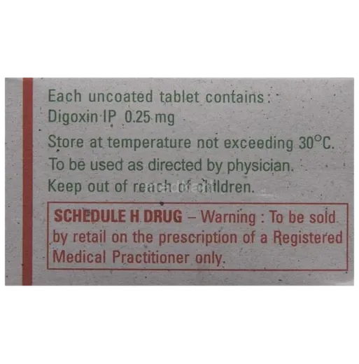 lanoxin 0.25mg tablet 10's